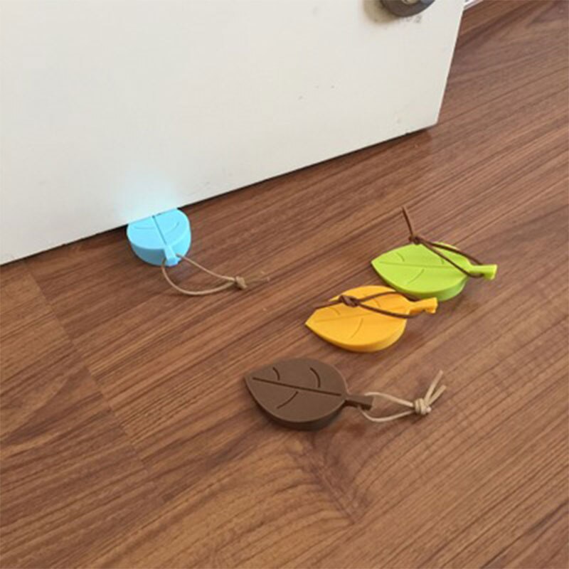 Butoir de porte en Silicone en forme de feuilles pour bébé, protection Anti-pincement, sécurité des enfants