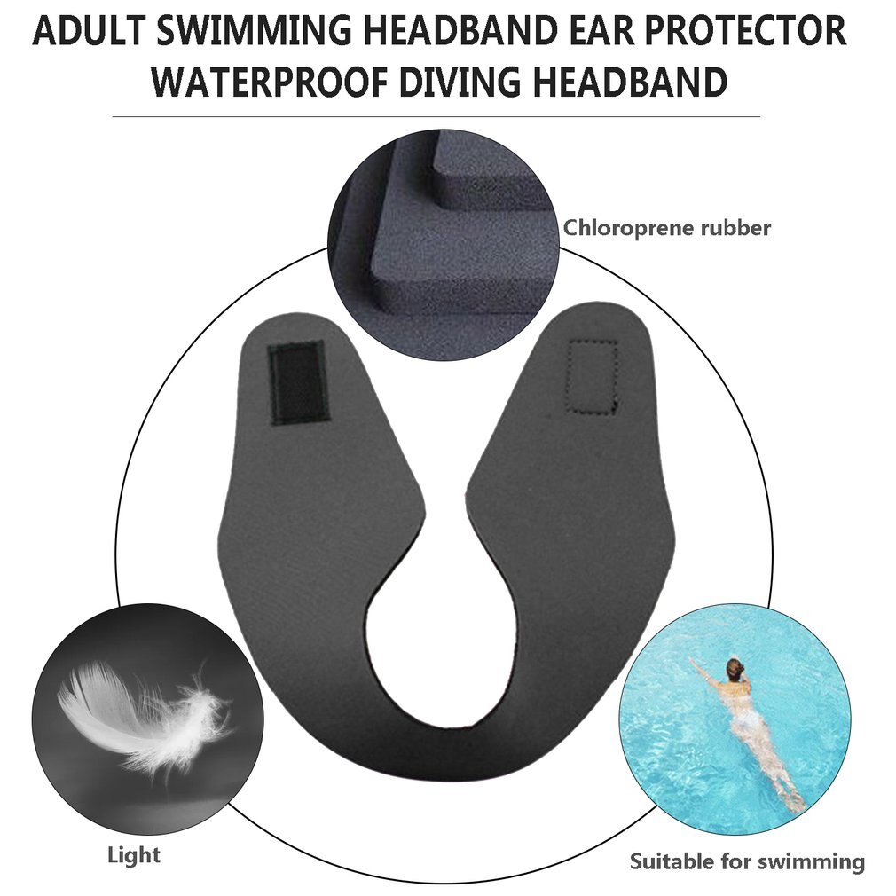Bandeau de natation protège-oreille étanche néoprène combinaison de plongée bandeaux couleur unie Sport nautique bandeau de natation pour adultes