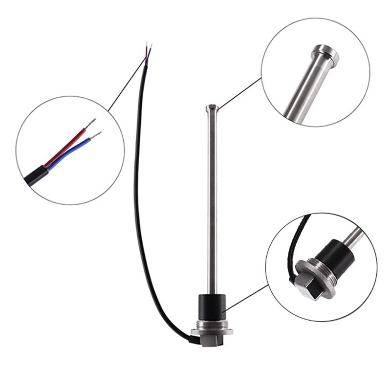 Rvs Boot Water Niveau Gauge 52Mm 0-190Ohm Brandstofniveausensor 300Mm Water Tank Level Gauge Indicator Voor auto Marine