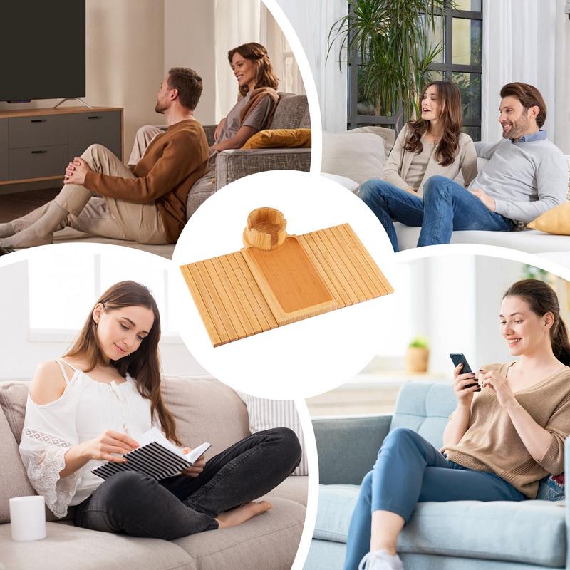 Soffa mugghållare bricka mugghållare för soffa sidobord i trä fällbar träsoffa armstöd bricka för dryck snacks fjärrkontroll telefon