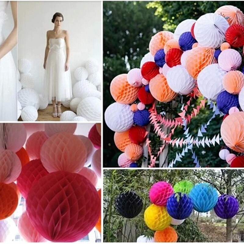 Pretty 10 Inch (25 cm) Tissue Paper Honeycomb Balls Flower Pastel Wedding Party Decor Birthday Baby Shower Decoration Supplies