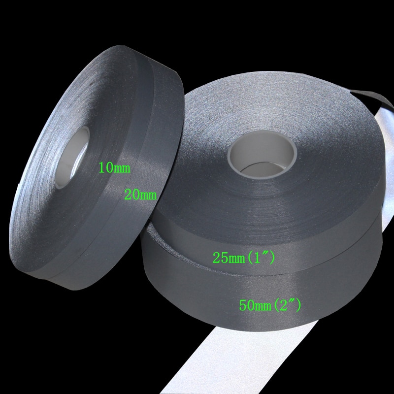 Safety Bright Silver Reflective Tape Polyester Fabric Sew On Clothes Tape For Clothing