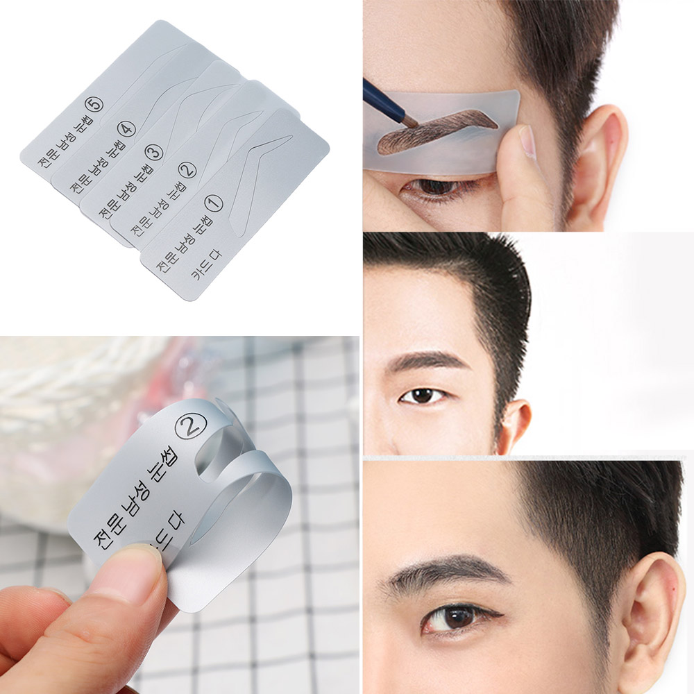 1 sæt mænd øjenbryn stencils bryn kort 5 typer mænd bryn kort skabelon makeup værktøj plejesæt