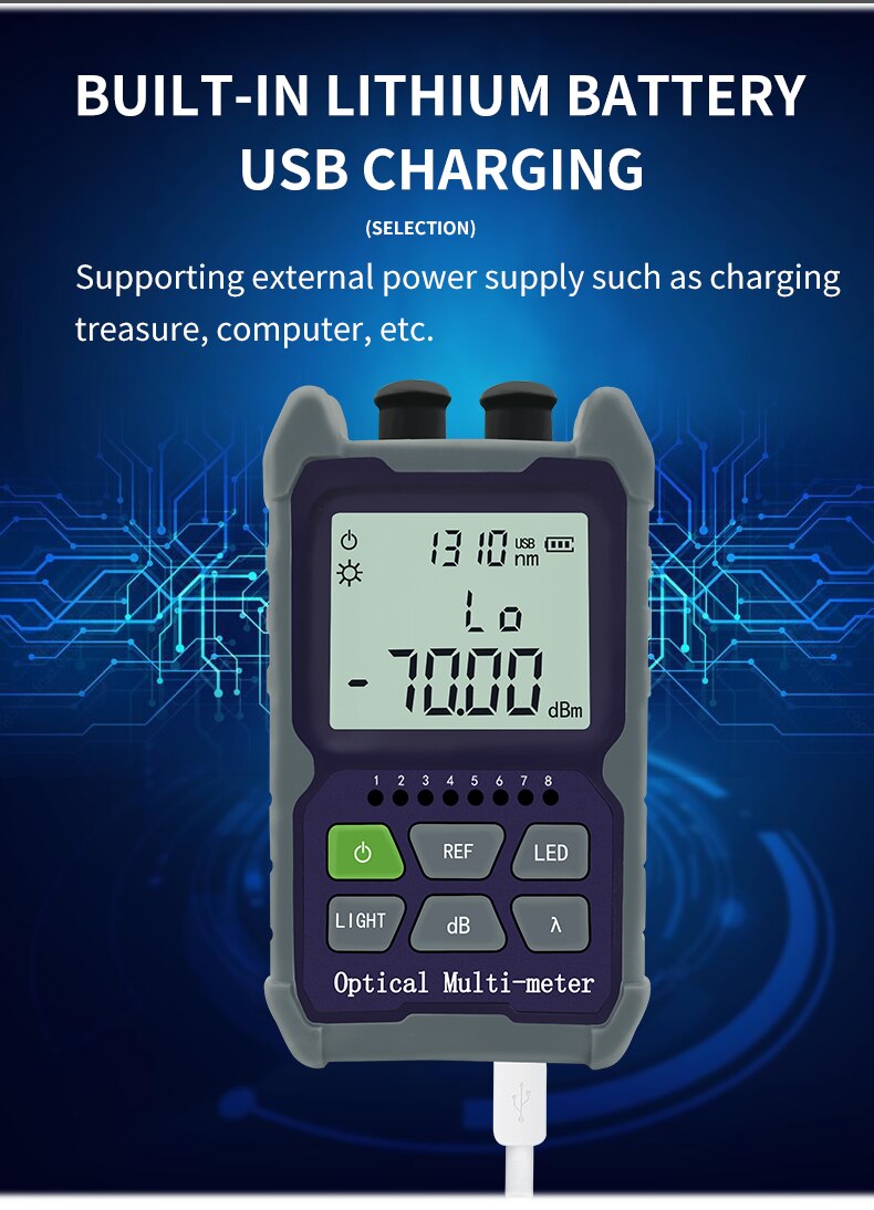 Mini 4 in 1 Optical Power Meter Visual Fault Locator Network Cable Test optical fiber tester 5km 15km 30KMVFL