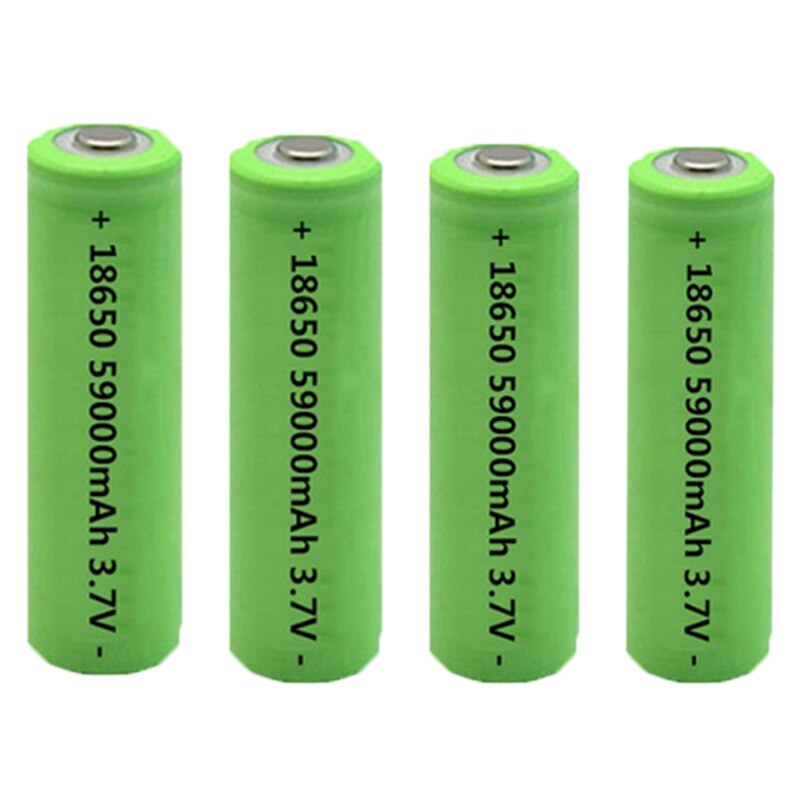 1-10PCS 59000mAh 18650 Factory Directly 3.7V High-capacity Lithium Ion Rechargeable Battery for Headlight Flashlight Charge: 4PCS Battery