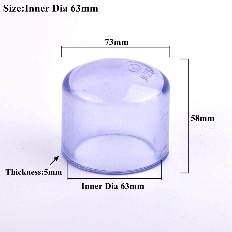 1~3Pcs 20~90mm UPVC End Cap PVC Pipe End Connector Watering Irrigation Water Tube Plug Cap Garden Aquarium Fish Tank Adapter: Inner Dia 63mm