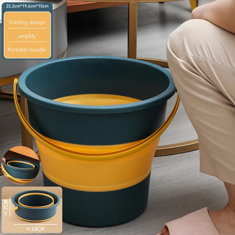 5/10L/17L Portable Folding Bucket for Washing Outdoor Foldable Basin Silicone Water Bucket Camping Space Saving Car Wash Buckets