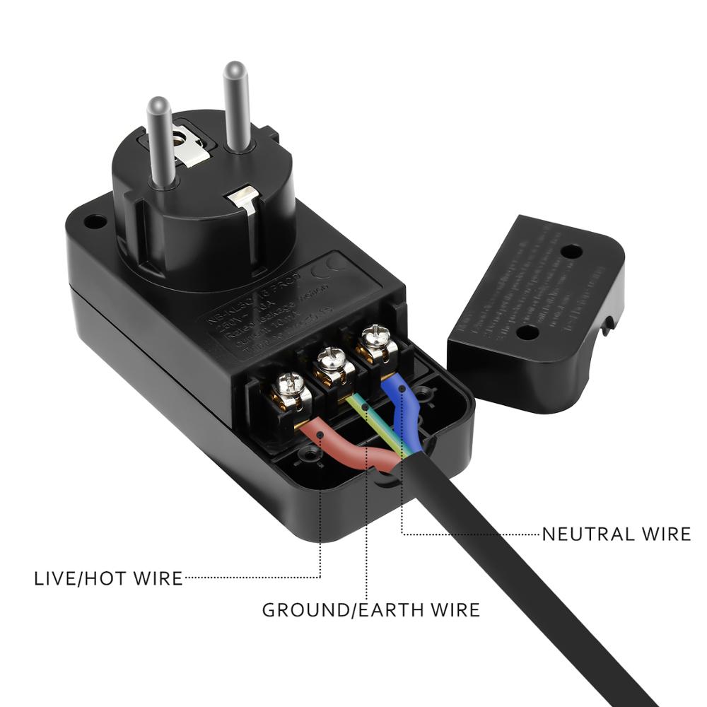 EU Standard leakage protection Plug converter Leak-proof Waterproof European Safety Outlet for Water Heaters/ Washing Machines
