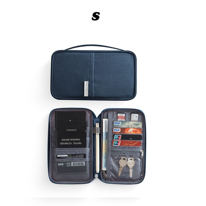 Reizen Portemonnee Familie Paspoorthouder Creatieve Waterdichte Document Case Organizer Travel Accessoires Document Tas Kaarthouder: Dark Blue-S