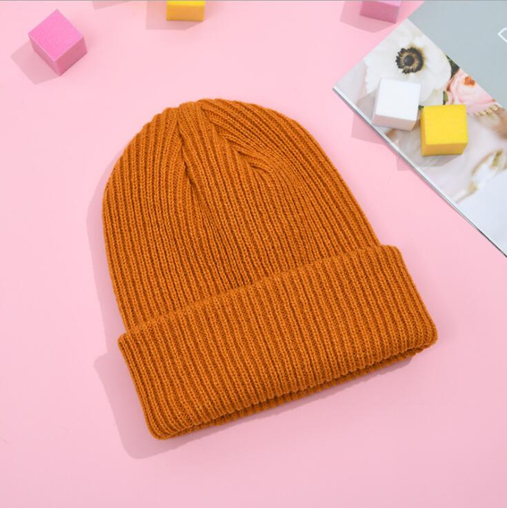 Solid strikket varm blød trendy vinter hatte enkel koreansk stil kvinder afslappede hætter all-match beanie hip hop hat: 7