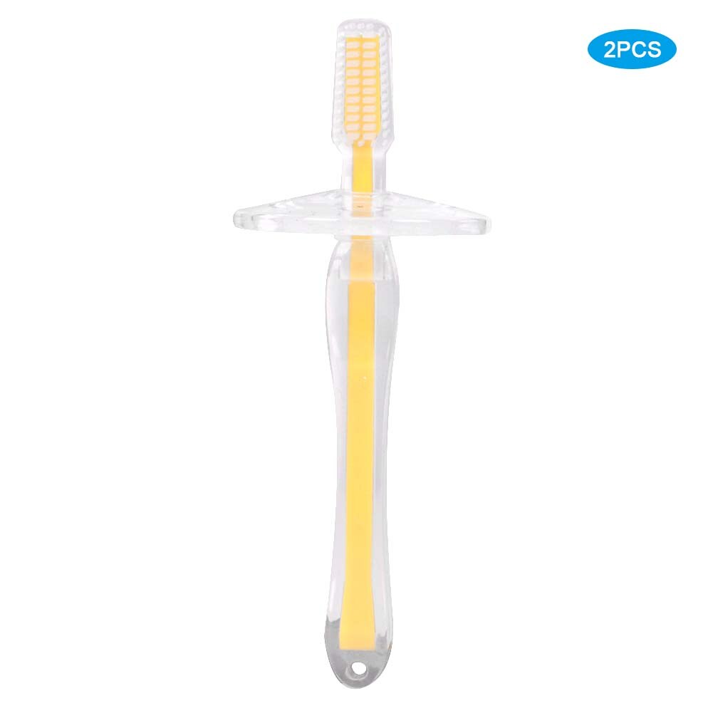 2 Stuks Baby Baby Tandenborstel Zachte Siliconen Tanden Massage Borstel Tanden Schoonmaken Tool Baby 'S Training Tandenborstels Tandheelkundige Zorg: Default Title