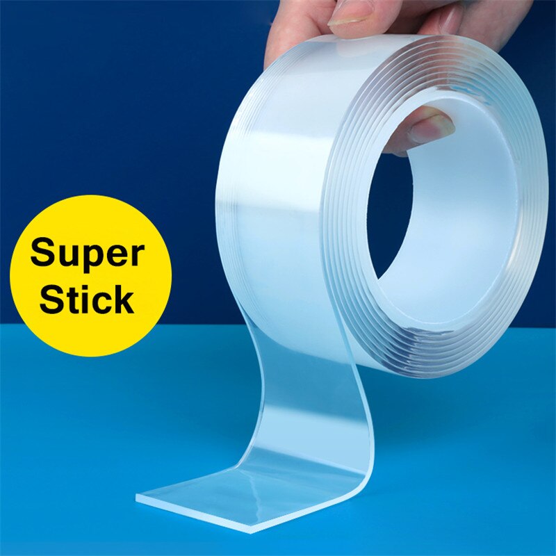 1/2/3/5m Reusable Double Side Adhesive Nano Traceless Double-sided Tape Removable Sticker Adhesive Scotch Loop Glue Gadget