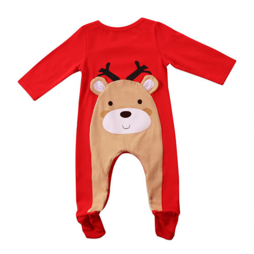 Leuke Pasgeboren Baby Baby Jongens Meisje Kleding Kerst Herten Romper Jumpsuit Kid Outfits Kleding