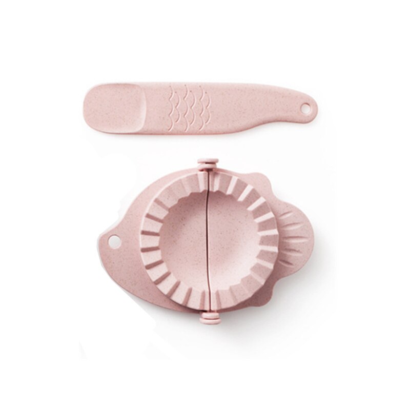 Outils de coupe de pâte de forme ronde gadgets de cuisine outils de pâtisserie coupe-boulettes moules à emballages de boulettes portables: Rose