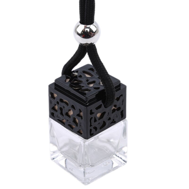 auto bil hengende parfyme anheng duft luftfrisker tom glassflaske dekorasjon ornament bil tilbehør interiør: Svart