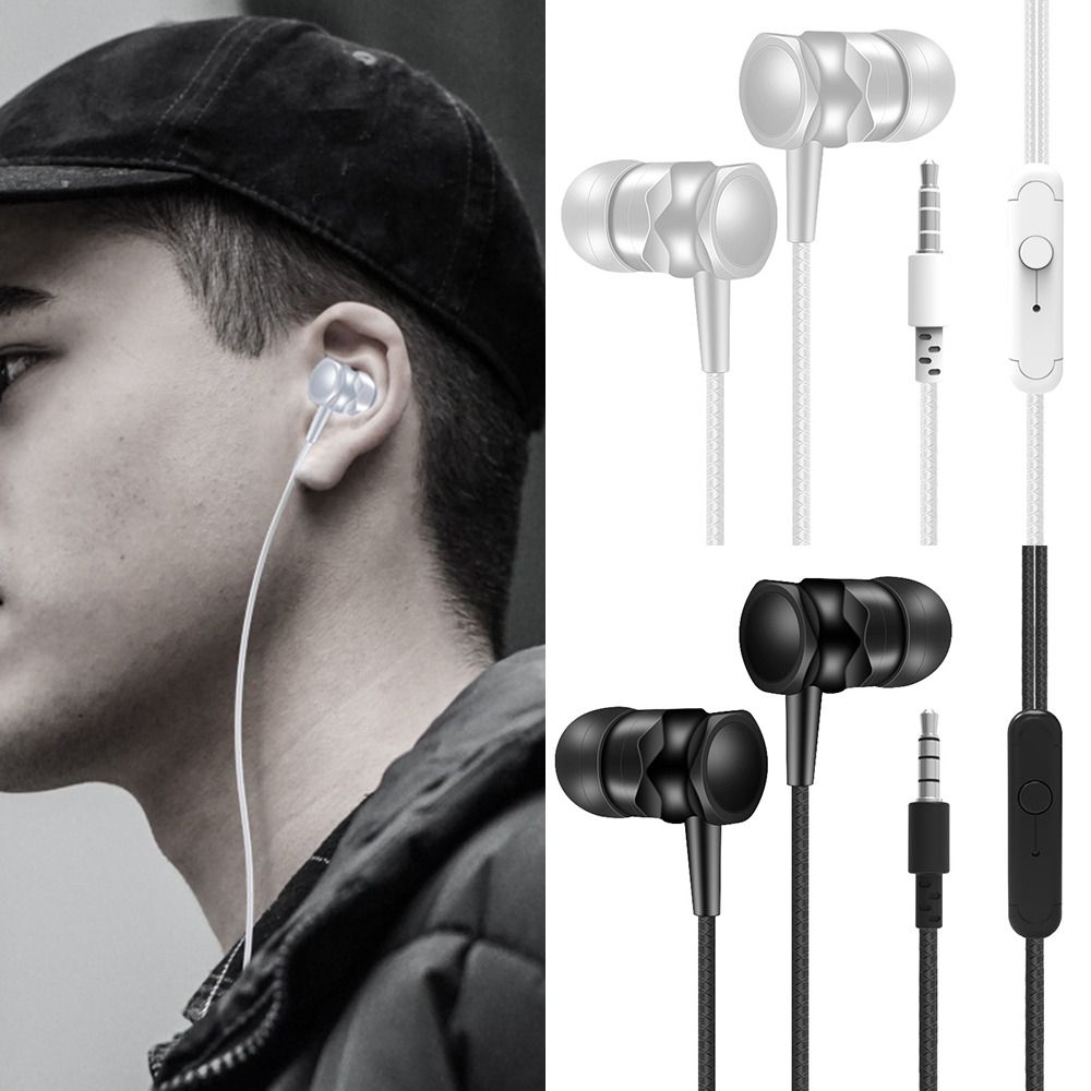 Kabelgebundene Kopfhörer, 3,5 mm Sport-Kopfhörer, drahtgesteuerte In-Ear-Telefon-Kopfhörer, Stereo-Headset mit Mikrofon, Musik-Gaming-Kopfhörer