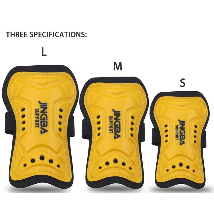 JINGBA SUPPORT Child/Adult soccer shin guards protege tibia football adultes shin protector adult football pads espinilleras de: Yellow / L(9.5cmx20cm)