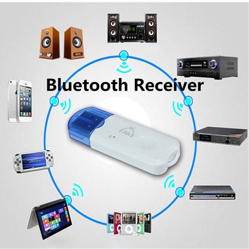 USB Bluetooth V2.1 Audio Stereo Receiver Draadloze Handsfree bluetooth Adapter Dongle Kit voor Speaker voor iphone voor auto of thuis