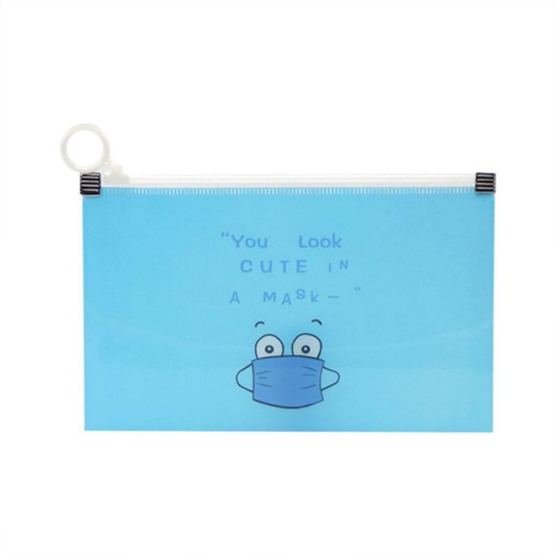 Desenhos animados à prova dwaterproof água rosto escudo caixa de armazenamento à prova de umidade portátil boca nariz à prova de poeira capa de rosto organizador novo: L