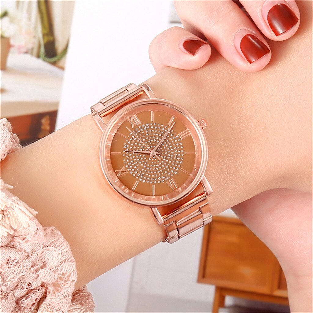 Vrouwen Horloges Luxe Strass Rose Gold Dames Noble Horloges Magnetische Vrouwen Armband Horloge Voor Vrouwelijke