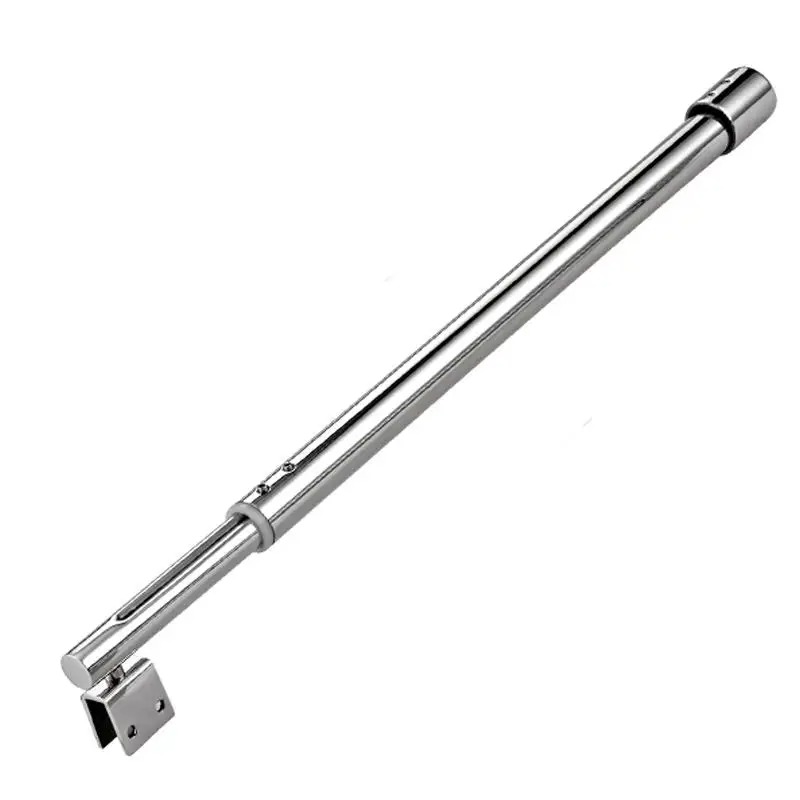 Barra/clip fijo para puerta de vidrio de ducha de acero inoxidable, barra de soporte de vidrio para baño, plano fijo, longitud ajustable, accesorios de Ducha