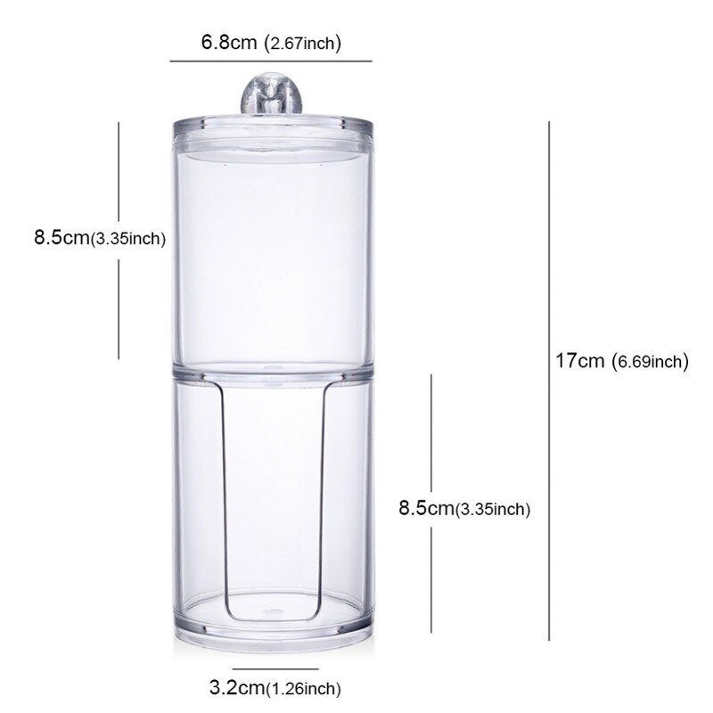 Multifunctional Round Receive Box Jewelry Box Cosmetic Make-up Cotto Box Swabs Transparent Container Make Up Container