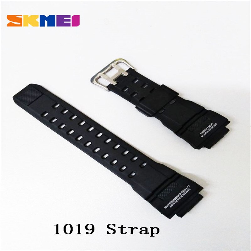 1025 1068 0931 1016 1019 1251 Model Strap of Skmei Watch Strap Plastic Rubber Straps For SKMEI Watch Bands Strap Watchbands: 1019 Strap black