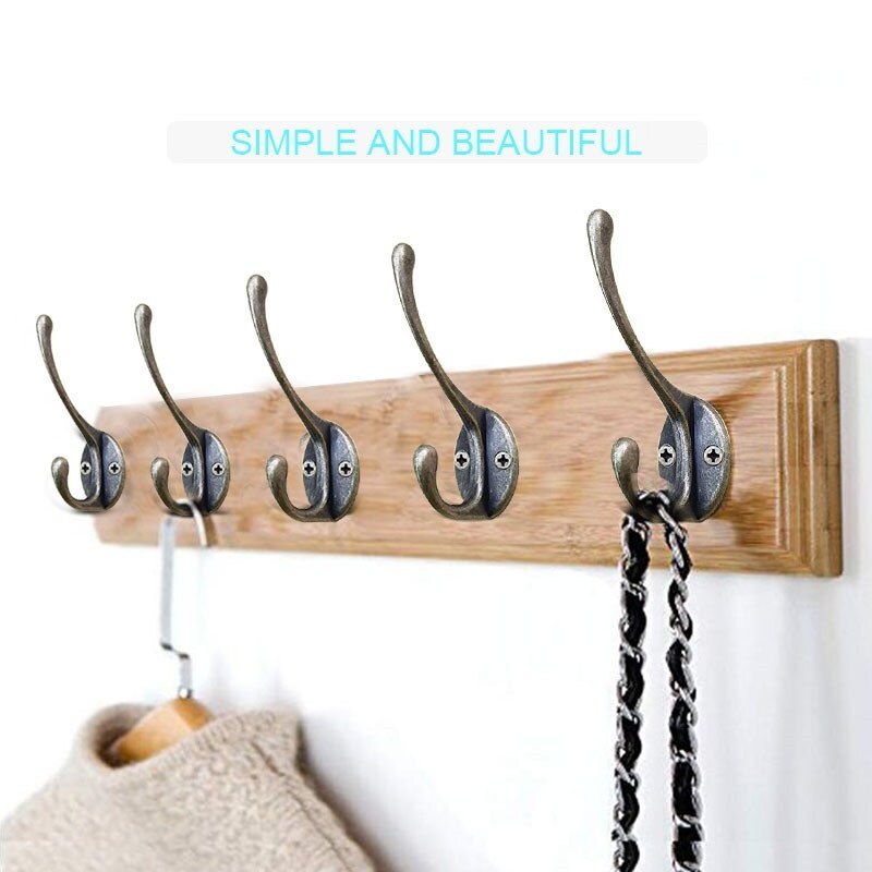 Wall Hook Mounted wall hook 10pcs Cast Iron Old Style Industrial Vintage Rustic Iron Coat Hooks