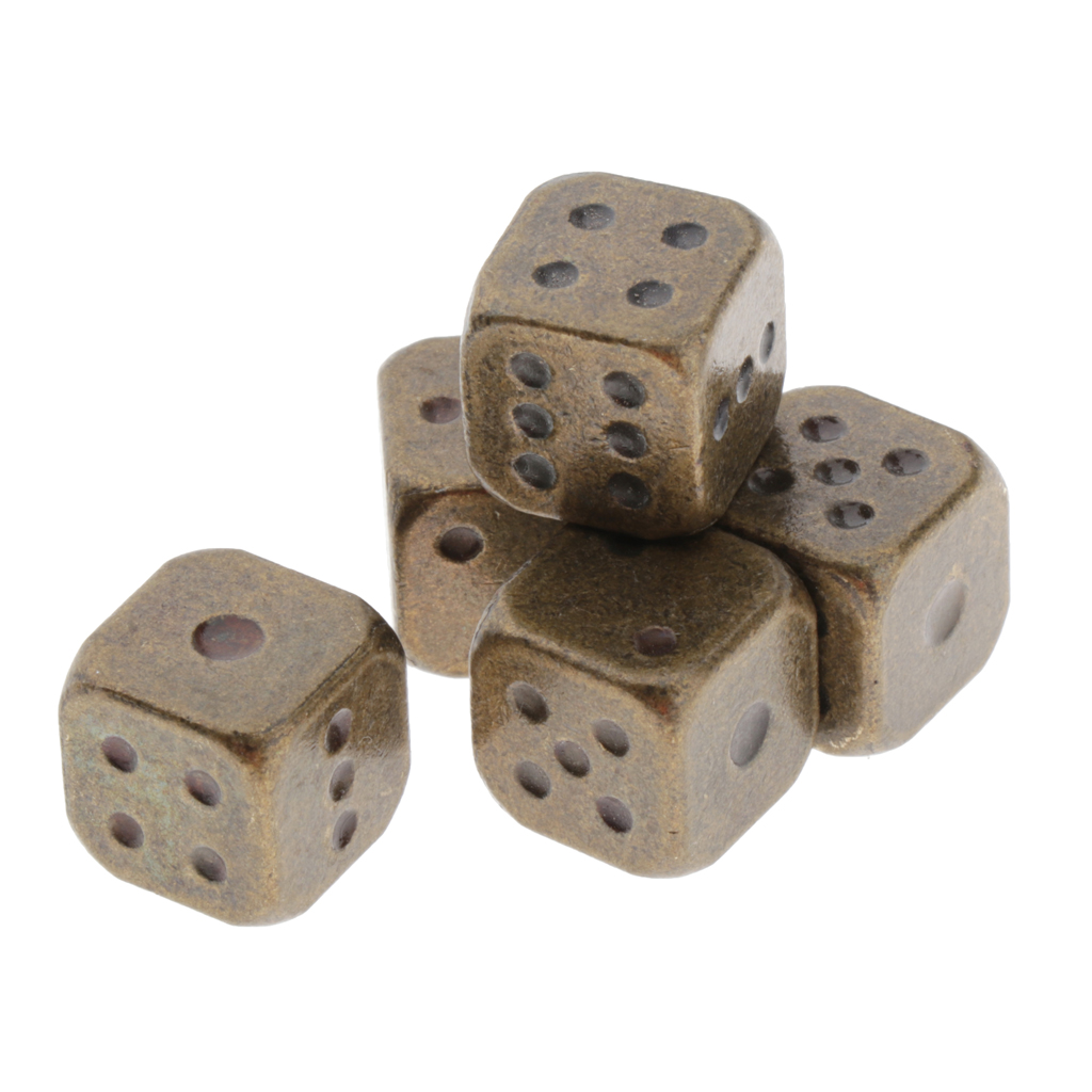 5Pcs 12mm Six Sided Dice D6 Zinc Alloy Multi Sided Dices Roleplaying DND RPG MTG Table Board Game Supplies Mahjong Accessories