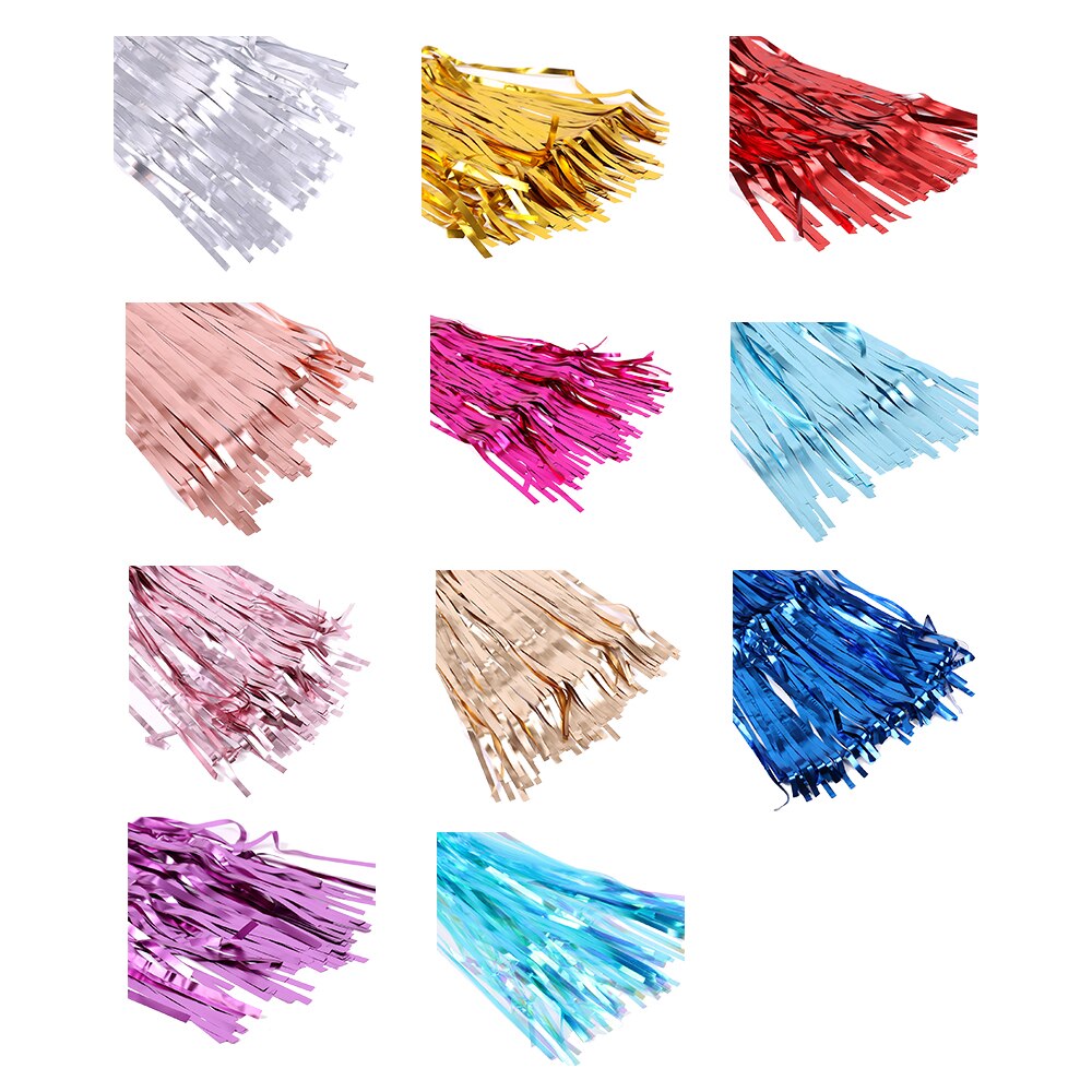 2M Party Backdrop Curtains Glitter Gold Tinsel Fringe Foil Curtain Photozone Birthday Wedding Decoration Adult Anniversary Decor