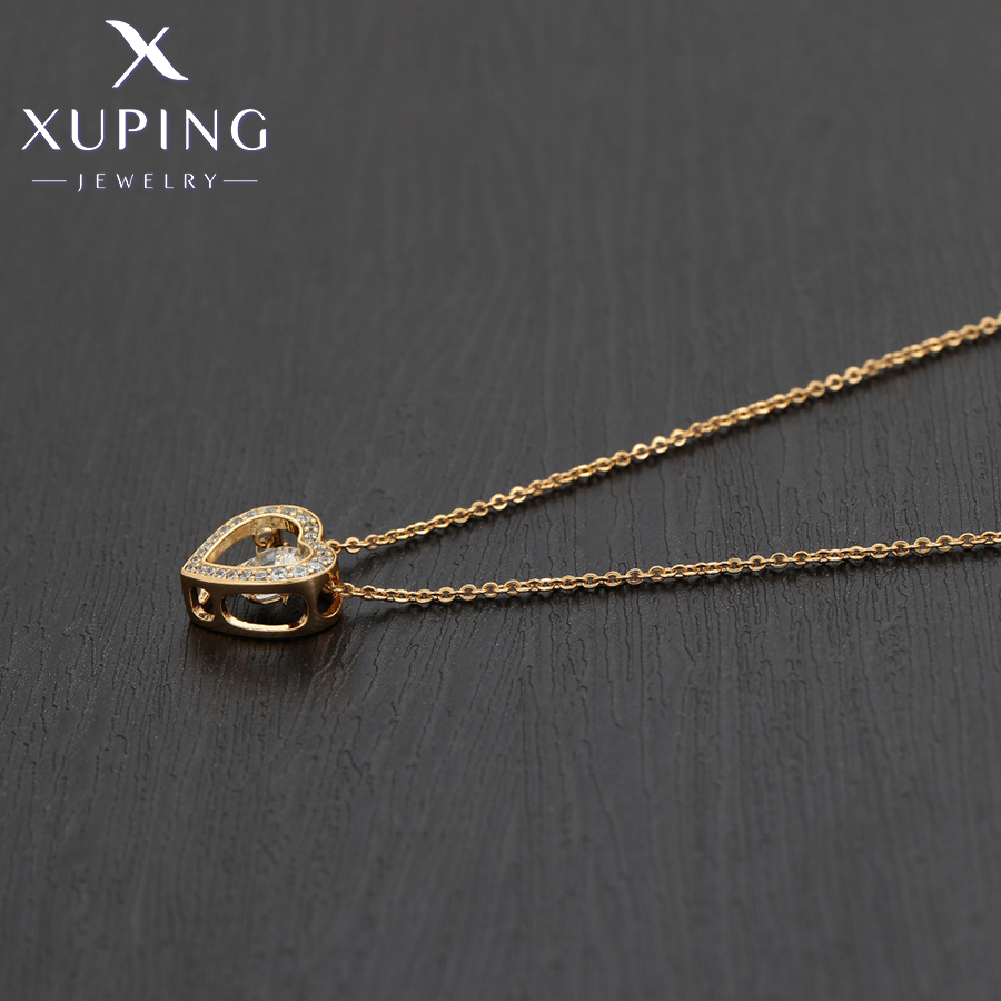 Xuping bijoux charme pierre coeur romantique pendentif collier de couleur or femmes exquis saint valentin X 000876024