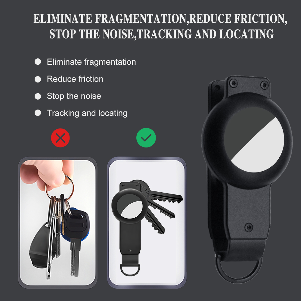 Key Organizer, Compact Keyholder, Anti-Lost Metal Keychain with Airtag Case, Compatible with Apple AirTag Finder Tracker, Alumin