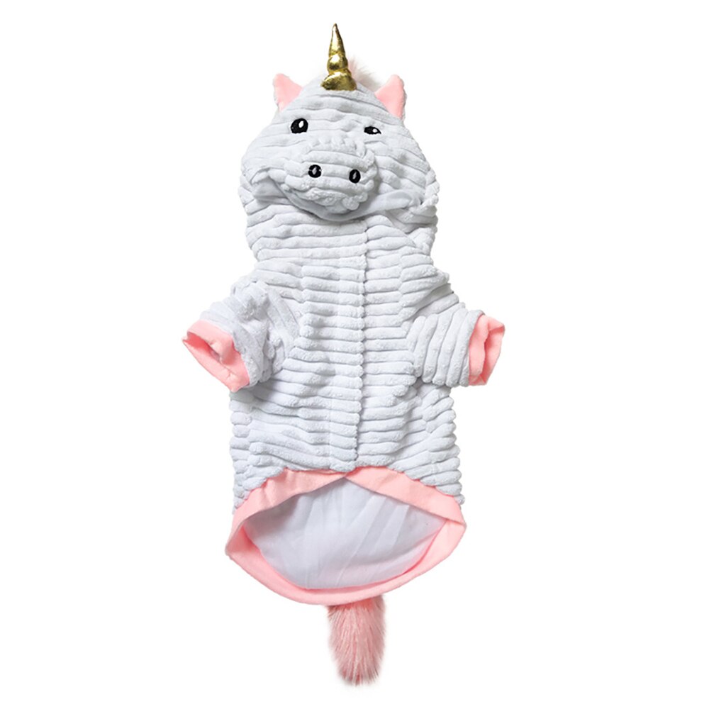 OIMG Autumn Winter Small Dogs Hoodies Unicorn Dog Clothes For Pet Clothing Pomeranian Bichon Cartoon Puppy Outfits Costume: S For 3.0-5.0 kg