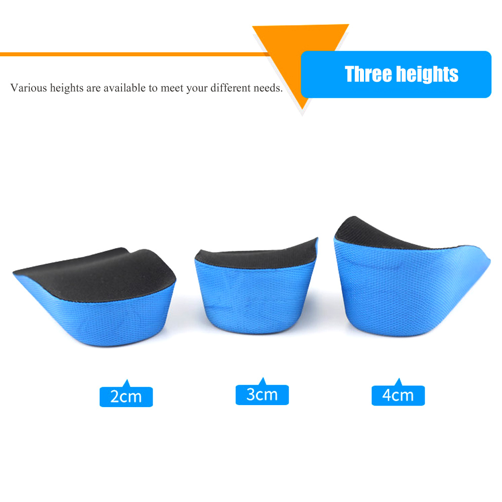 1 paar PU hoogteverhogende inlegzolen, schokabsorptie hielkussenkussens, hoogte 2-4 cm antislip liftschoenen inzetstukken voor mannen en vrouwen
