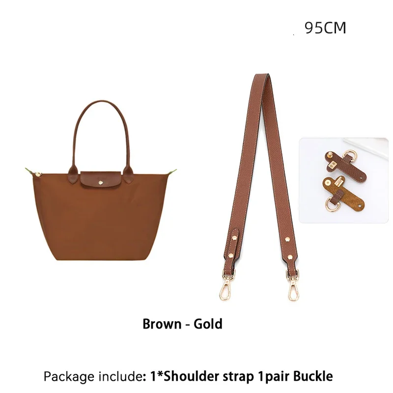 Bag Adjustable Shoulder Strap For Longchamp Small Short Handle Bag Modified Messenger Strap Real Leather: Bronze