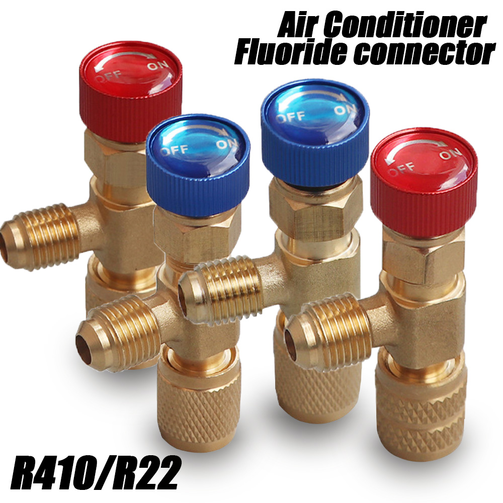 1/2/4PCS Air Conditioning Refrigerant Safety Valve R410A R22 1/4" Refrigeration Charging Safety Liquid Adapter Hand Tool Parts