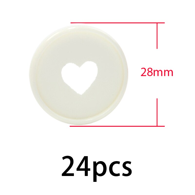 Discos de encuadernación de plástico para cuaderno, archivador de 28mm, coloridos, de , accesorio para álbum de recortes, 24 unidades: White-24pcs-28mm