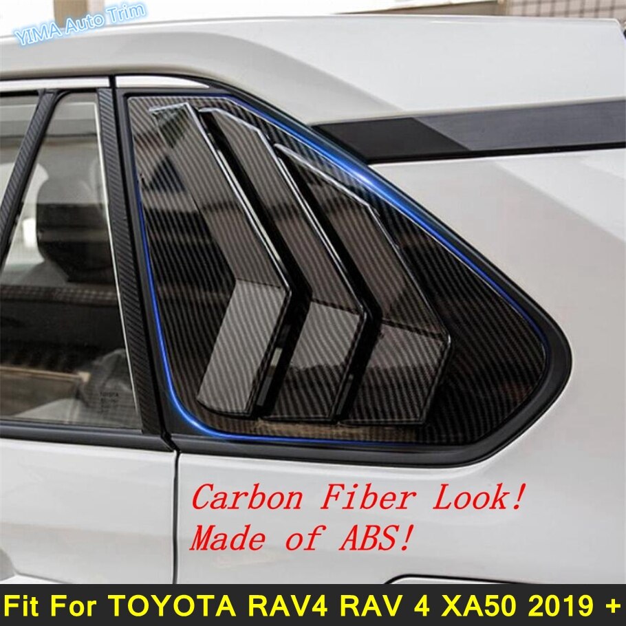 Couvercle de ventilation latéral du panneau de fenêtre arrière, accessoire en Fiber de carbone, en noir, pour TOYOTA RAV4 ravav 4 XA50 – 2022