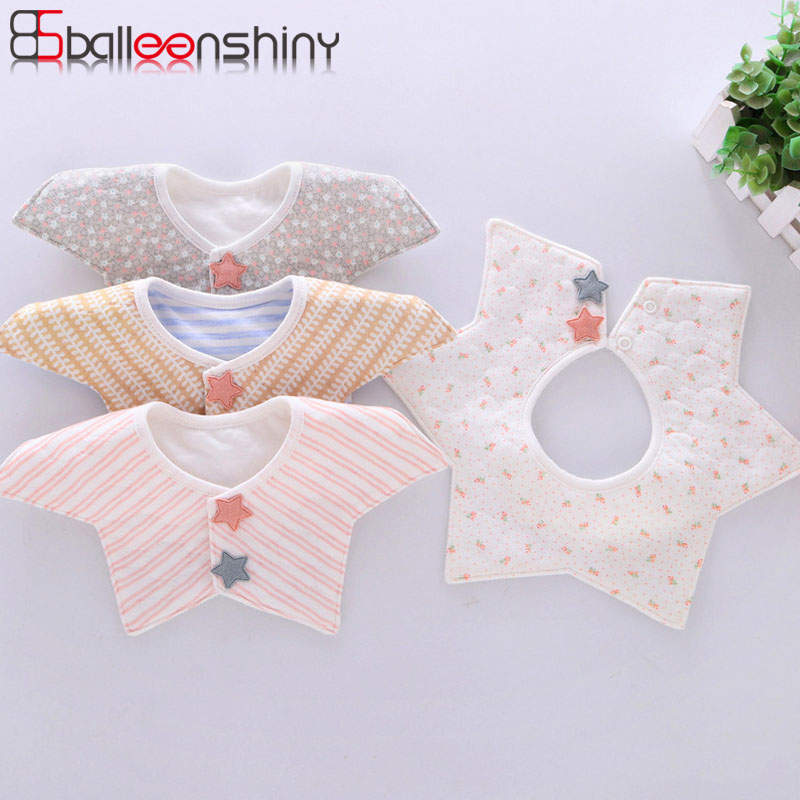 Balleenshiny, Baberos para bebés para niñas, material de algodón para bebés, bufanda impermeable para bebés, Collar de comida a presión, baberos, accesorios para bebés
