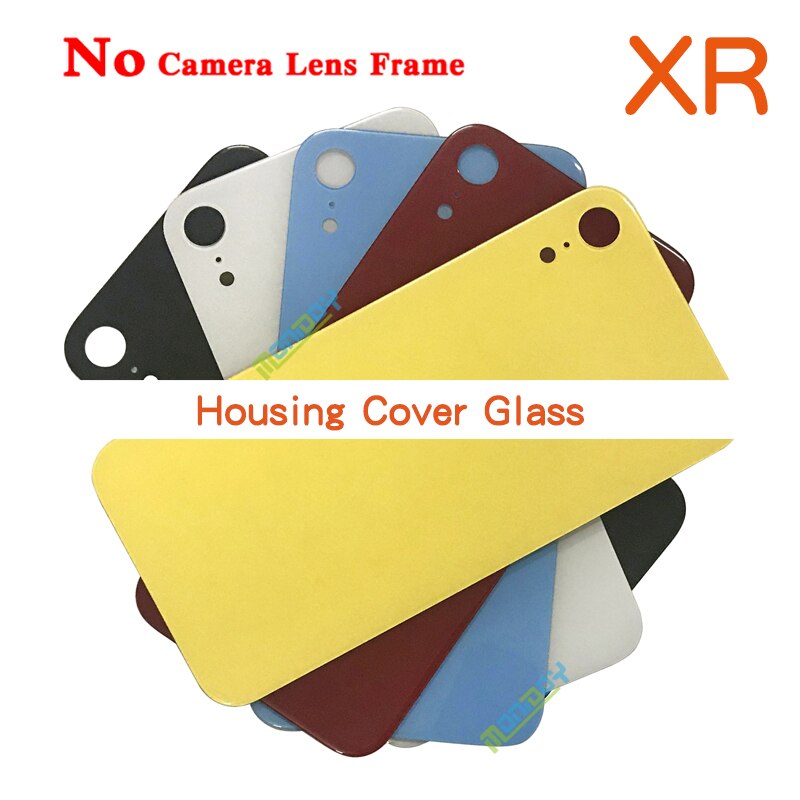 Achterkant van glas voor iphone xr, achterkant van de behuizing, batterijdeksel, achterklep zonder lens of met cameralens