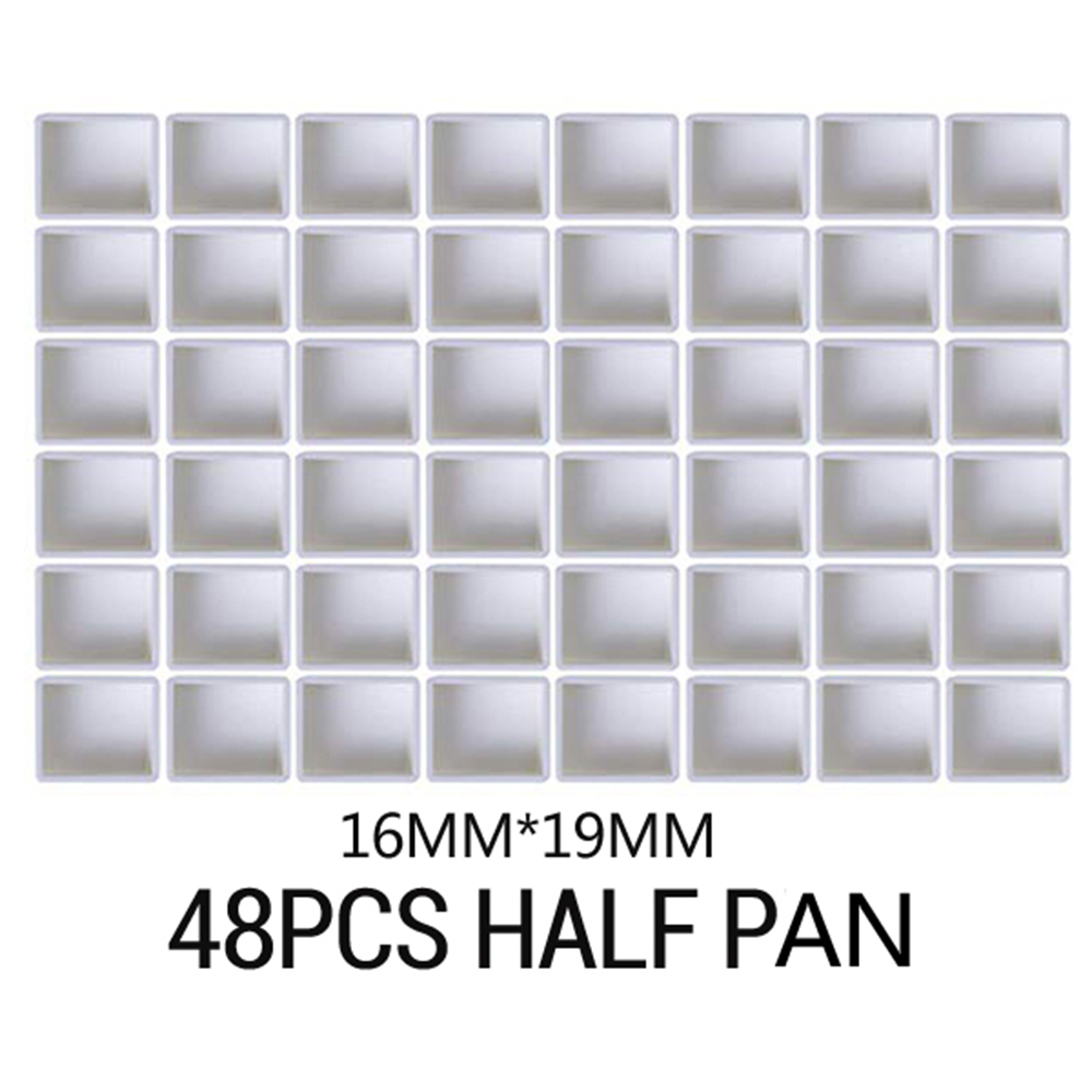 6/12/24/36/48pcs Empty Full/Half Pan White Half Pans Paint Plastic Watercolor Paint Grid Half Pans Artists Palette Art Supplies: Half Pan 2ml 48pcs