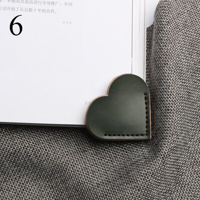 2PC Stationery Heart-Styled Soft PU Leather Book Page For Simple Girls Kids School Cute n Bookmark: 6