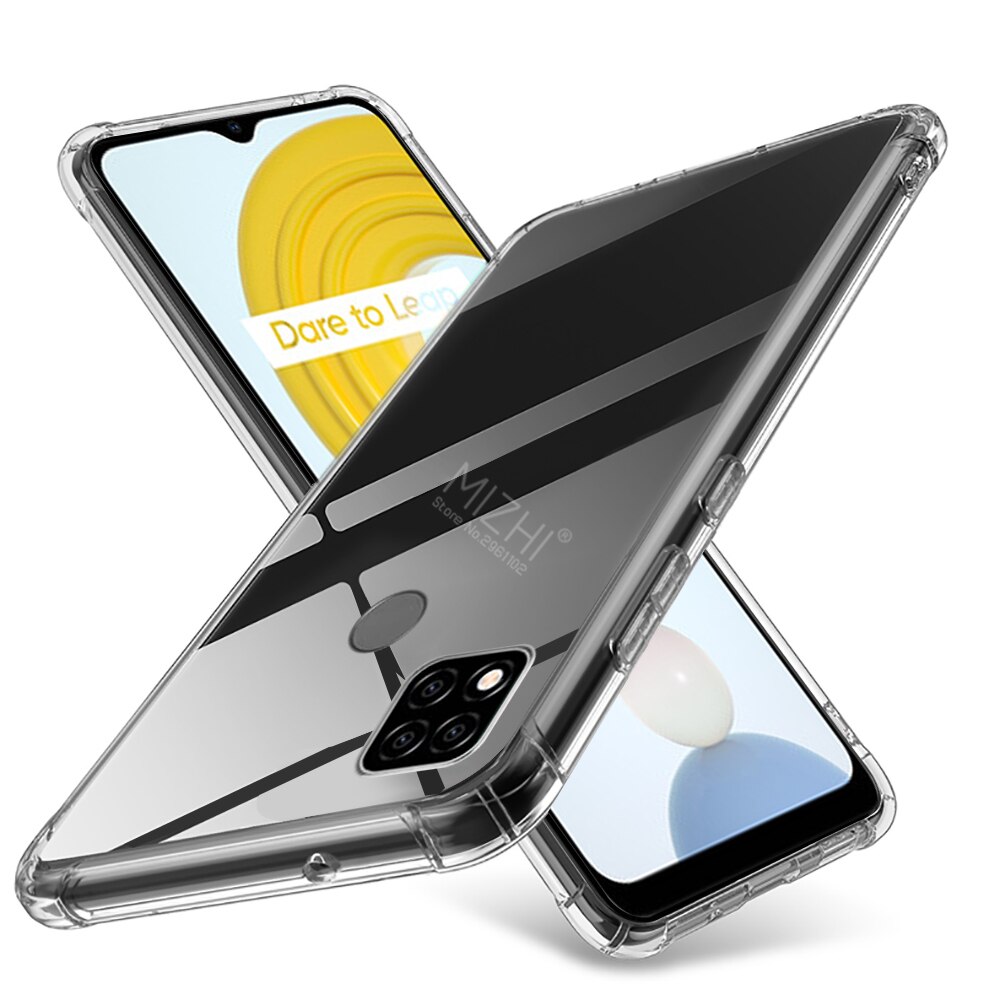 Caso para realme c21 cubierta 3in1 lente de la cámara de vidrio protector para realme c 21 21c realmy c21 transparente funda del teléfono del Silicona coque: for realme c46s / Only phone case