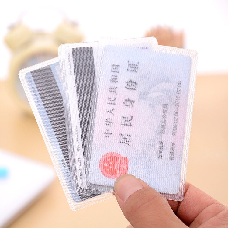5 stk / lot pvc gennemsigtig kreditkortholder beskytter id-kort visitkortdækning kreditkortbeskyttelsessag