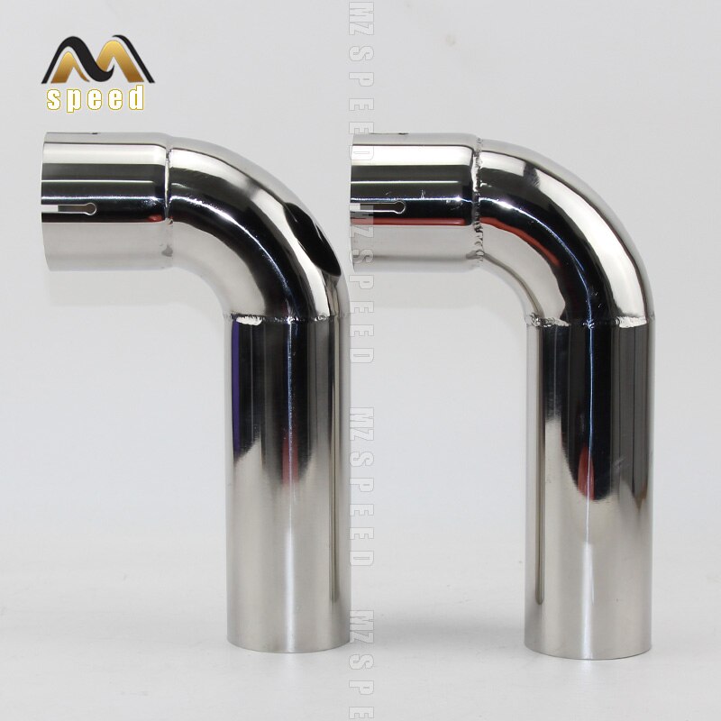 Tube silencieux d&#39;échappement 90 degrés, 54mm 66mm 73mm 76mm, en acier inoxydable 304, matériel de soudage
