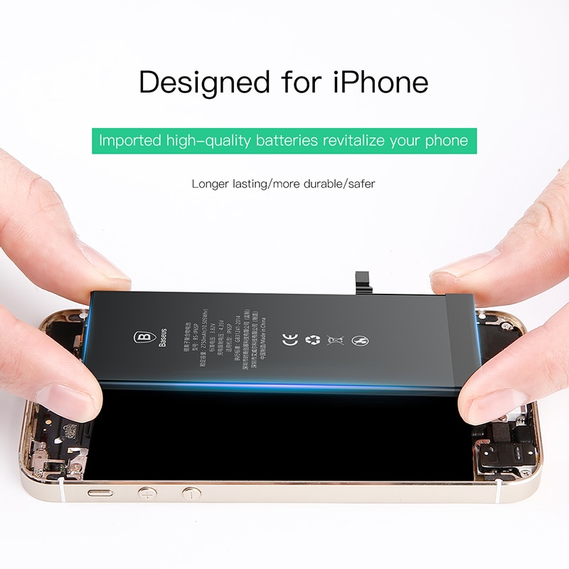 Baseus Voor Iphone 5 S 6 6 S 7 Batterij Vervanging Batterijen Met Gratis Installatie Gereedschap Kit Interne Bateria Voor iphone 5 S 6 6 S 7