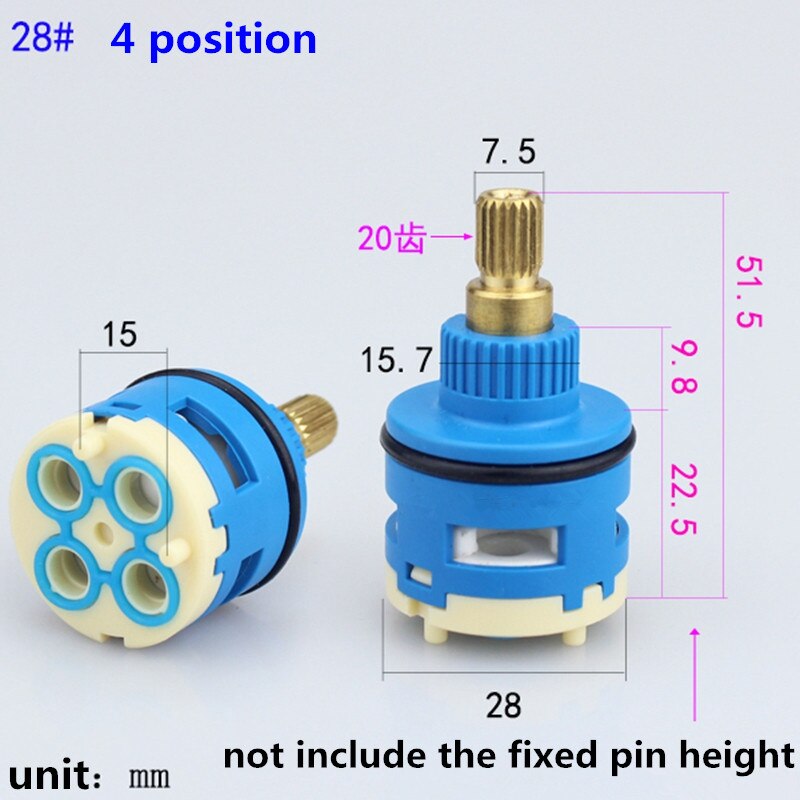 1pc chuveiro acessórios do cartucho torneira da sala de chuveiro banheira válvula mistura água 3 posição 4 posição instalação escondida: 28mm Dia. 4P