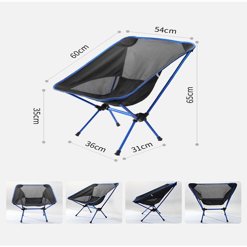 Draagbare Camping Stoel Outdoor Picknick Zetel Vissen Gereedschap Stoel Reizen Ultralight Wandelen Bbq Vouwen Strand Stoelen Met Rugleuning