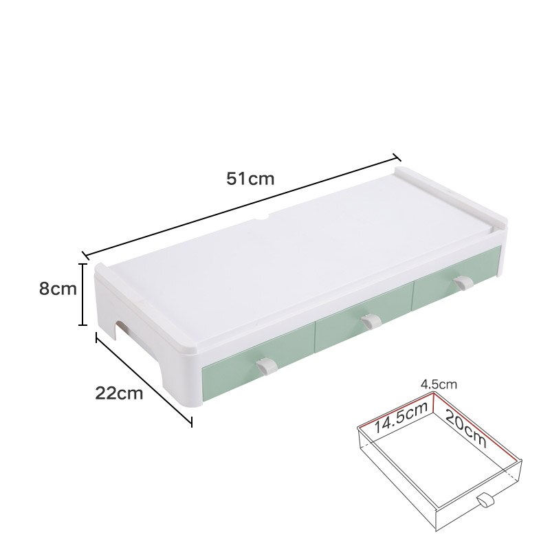 Multifunction Monitor Stand Table Desktop Computer Screen Riser Lockers Desk Organizer Stationery Books Storage Office Supplies: Single green