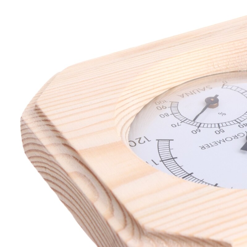Dyna-Living Sauna Thermometer Hygrometer - Wooden 2-in-1 Fahrenheit/Celsius Gauge